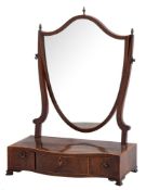 A George III mahogany and crossbanded dressing table mirror, late 18th century,