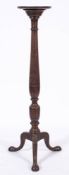 A Victorian oak torchere or vase stand, last quarter 19th century,
