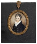 Attributed to Walter Stephens Lethbridge [1771-1831]- A miniature portrait of a gentleman,