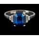 An Art Deco sapphire and diamond ring,: the rectangular cut sapphire, ca 3. - Image 3 of 3