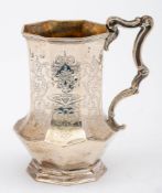A Victorian silver christening mug, maker Joseph Angell I & Joseph Angell II, London,