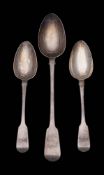 A George IV silver Fiddle pattern basting spoon, maker James Beebe,