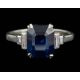 An Art Deco sapphire and diamond ring,: the rectangular cut sapphire, ca 3. - Image 1 of 3