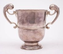 A George I Irish silver twin handled loving cup, maker David King,