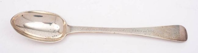 A Victorian Old English pattern basting spoon, maker John Aldwinckle & Thomas Slater, London,