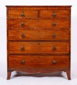 A George III mahogany chest of drawers, late 18th century,