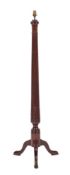 A Victorian mahogany standard lamp, late 19th century and later fitted for electricity,