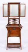 An oak and marble mounted dressing and wash stand in Arts and Crafts style, early 20th century,