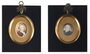 English School early 18th Century- A miniature portrait of a gentleman,