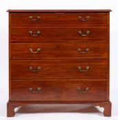 A George III mahogany secretaire chest of drawers, possibly Irish, early 19th century,