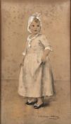 Helene von Frauendorfer-Muhlthaler [1855-1933]- Portrait of a young girl, full-length standing,