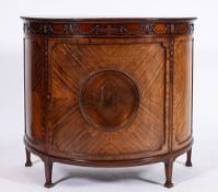 A mahogany demi-lune side cabinet in Neoclassical style,