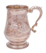 A Victorian silver pint mug, maker James & Joshiah Williams, Exeter, 1869 ?: inscribed and dated,
