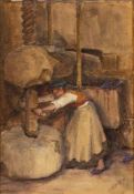 Susannah Roope Dockery [1856-1927]- Weaving in Cottage, Ancora, Portugal; Grinding Corn, Ancora,
