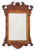 A walnut fret framed wall mirror in Queen Anne / George I style, early 20th century,