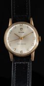 A 1970s Tudor wristwatch: the satin dial with baton markers, Arabic numerals,