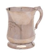 A George VI silver pint mug, maker Viners Ltd, Sheffield, 1953,: inscribed,