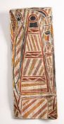 An Aboriginal bark painting by Peter Jahanisa,