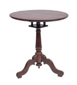 A late George II mahogany tripod table, mid 18th century,