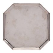 A George V silver waiter, maker William Comyns & Sons Ltd, London, 1933: inscribed to the underside,