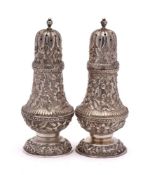 A pair of American Sterling silver casters, maker Jacobi & Jenkins,