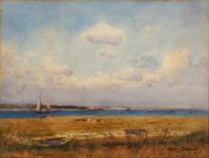 Walter Goldsmith [c.1880-1930]- Norfolk landscape,:- signed and dated 1907 watercolour, 25 x 33cm.