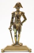 A 19th century cast brass doorstop: in the form of the Duke of Wellington,