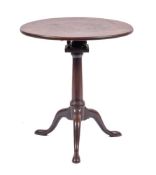 A George II mahogany circular occasional table, mid 18th century,