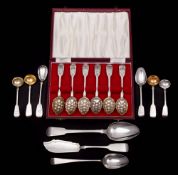 A set of six Victorian provincial silver berry teaspoons, maker Robert Williams & Sons, Exeter,