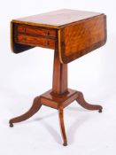 A George IV or William IV satinwood and rosewood banded work table, circa 1830,