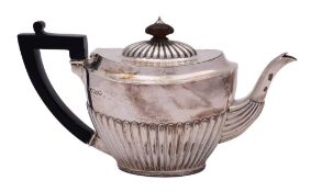 A Victorian silver teapot, maker Martin, Hall & Co, London,