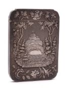 A mid 19th Century American coin silver card case, maker Leonard & Wilson, Philadelphia,