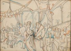 William Gabriel Atkin [1897-1937]- Downbeat cafe interior,:- signed bottom left pen,