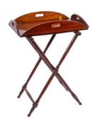 A late George III mahogany butler's tray on stand, early 19th century,