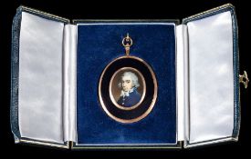 George Engleheart [1752-1829]- A miniature portrait of a naval officer said to be Captain Lucius