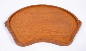 Workshop of Robert 'Mouseman' Thompson (Kilburn), an English oak tray,: kidney shaped,