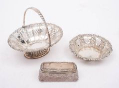 A Victorian silver swing handled bon bon basket, maker Atkin Brothers, Sheffield,