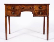A George III mahogany and ebony strung dressing table or lowboy, last quarter 18th century,