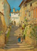 Percy Robert Craft [1856-1934]- Escalier du Pater Noster, Cordes, France,:- signed bottom right,