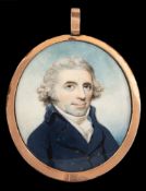 Attributed to Thomas Le Hardy [18/19th Century]- A miniature portrait of a naval officer,