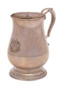 A George V silver pint mug, maker James Dixon & Sons Ltd, Sheffield, 1924,: monogrammed,
