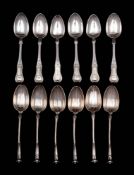 A set of six Victorian silver ice cream spoons, maker Chawner & Co, London,