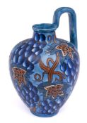 A Woods & Sons Bursley Ware ewer: of oviform with raised handle tube lined in pattern 585 with