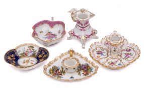 A small group of Continental porcelain: comprising a K.P.M.