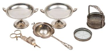 A mixed collection of sterling silver wares,: includes,