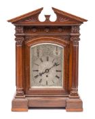 A Victorian oak chiming bracket clock: the eight-day duration,