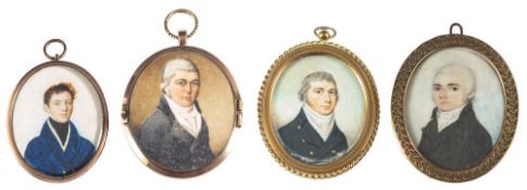 English School early 19th Century- A miniature portrait of a midshipman, head and shoulders,