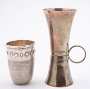 A Victorian silver novelty spirit measure, maker Hilliard & Thomason, Birmingham,