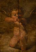Genoese School, 17th Century- Cupid,:- oil on canvas, 49 x 34cm, fragment from a larger canvas.