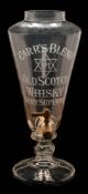 A large glass whisky dispenser: by L.Lumley & Co.Ltd.London, Rd.No.